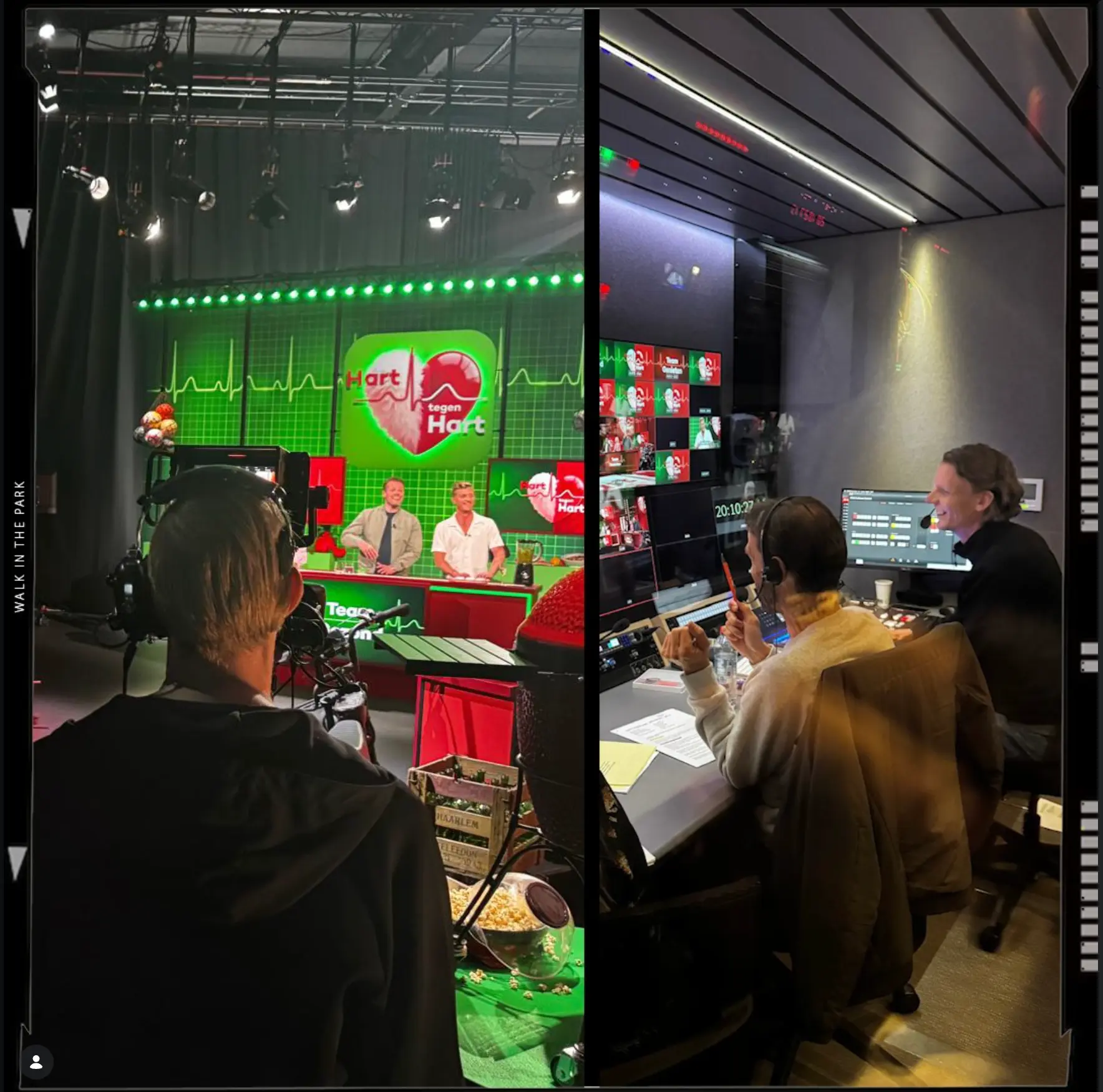 Studio floor and OB van gallery side by side during a live show
