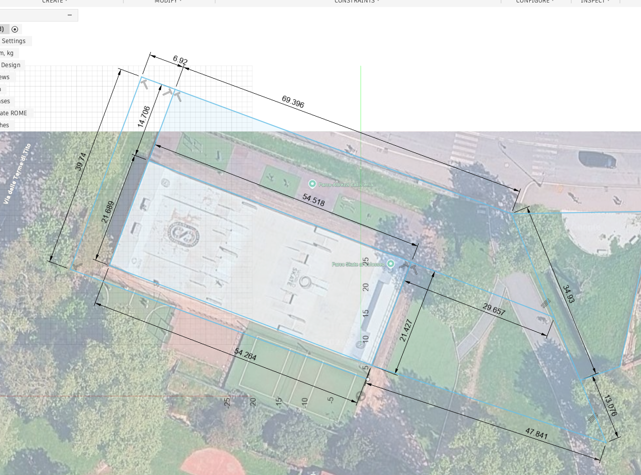 Site survey and measurements — Skatepark Colosseum, Rome